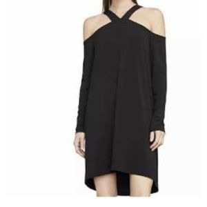 Bcbg black adaly cold shoulder dress